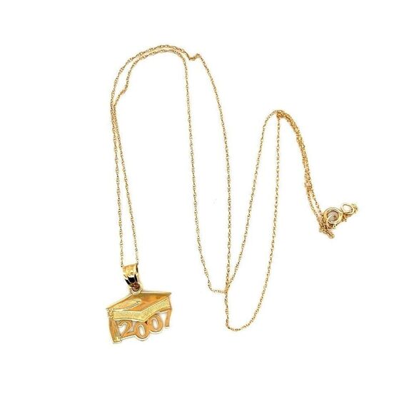 14k Gold 2007 Grad. Cap Necklace - Picture 2 of 4